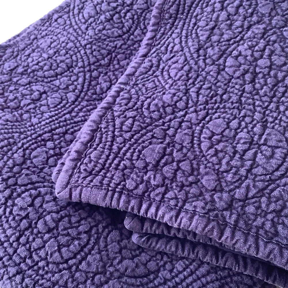 Restoration Hardware Quilted Pillow Sham Pair in Deep Purple